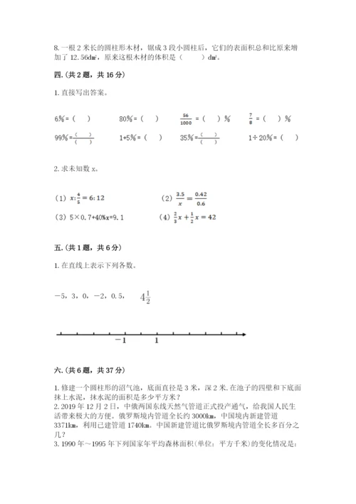 小学六年级升初中模拟试卷带答案（培优）.docx