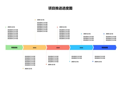 彩色简约项目推进进度图