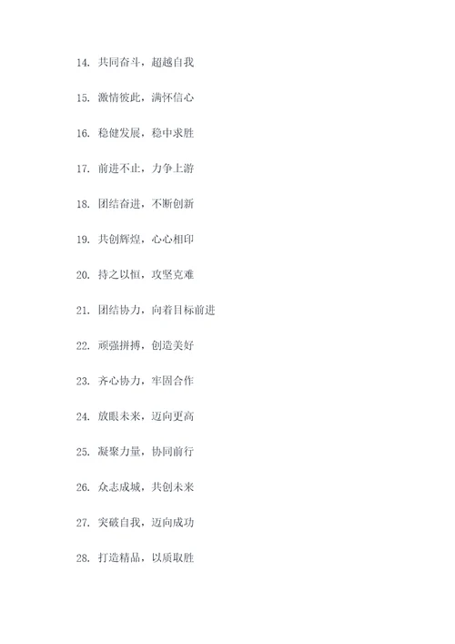 激励团队的4个字的口号