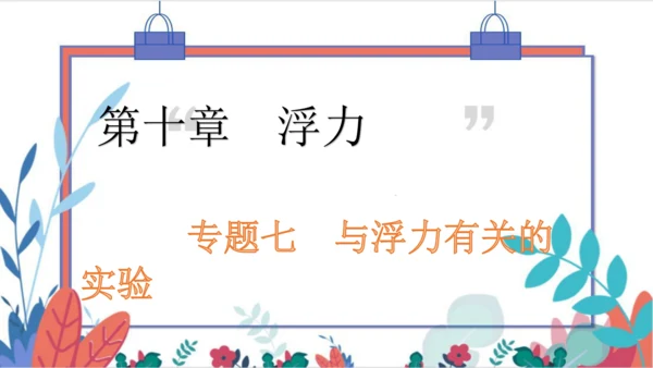 【人教版】物理八年级下册 第10章 专题（七）与浮力有关的实验 习题课件
