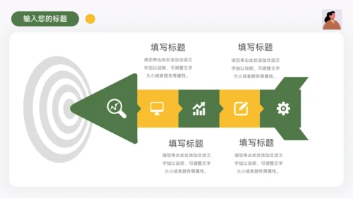 绿黄个人极简插画述职报告PPT模板