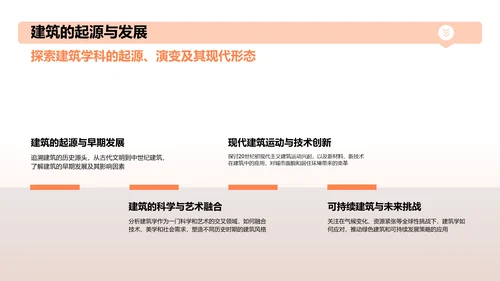 橙色渐变建筑介绍PPT模板