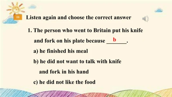 Module 6 Eating together Unit 3 Language in use 课件