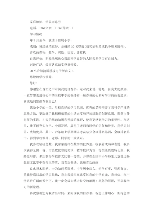 2022小升初简历模板电子版范文（10篇）.docx