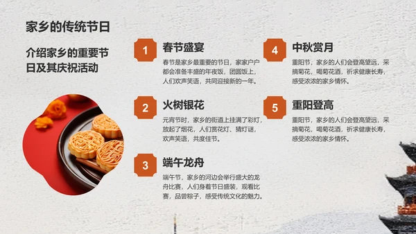 灰色复古风走进我的家乡文化之旅PPT模板
