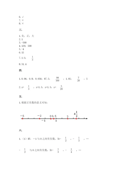 河南省平顶山市六年级下册数学期末测试卷（轻巧夺冠）.docx