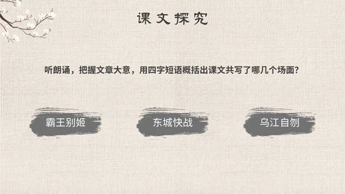 古风手绘插画项羽之死语文课件九年级下册主题PPT模板