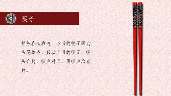 中国风餐桌礼仪筷子PPT模板