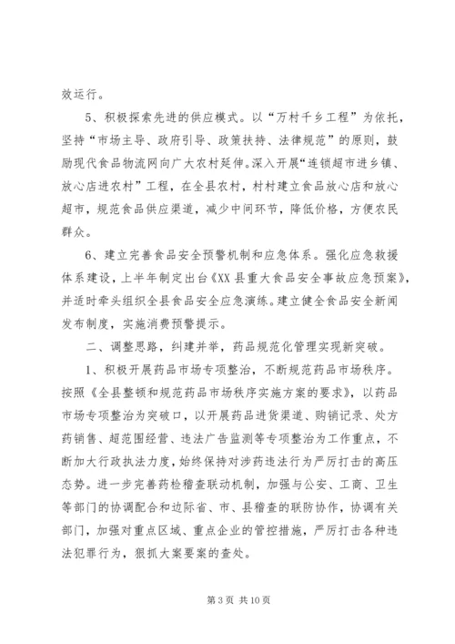 全县食品药品监督管理工作要点.docx