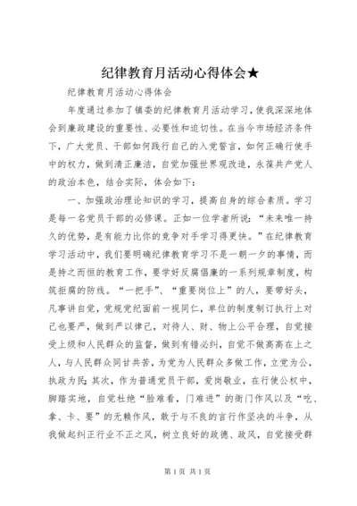 纪律教育月活动心得体会★ (3).docx