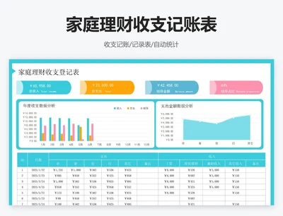 家庭理财收支记账表