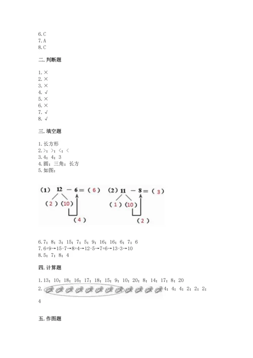 人教版一年级下册数学期中测试卷【考点提分】.docx