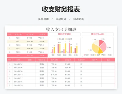 收支财务报表