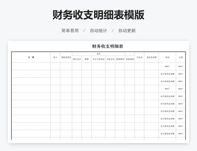 财务收支明细表模版