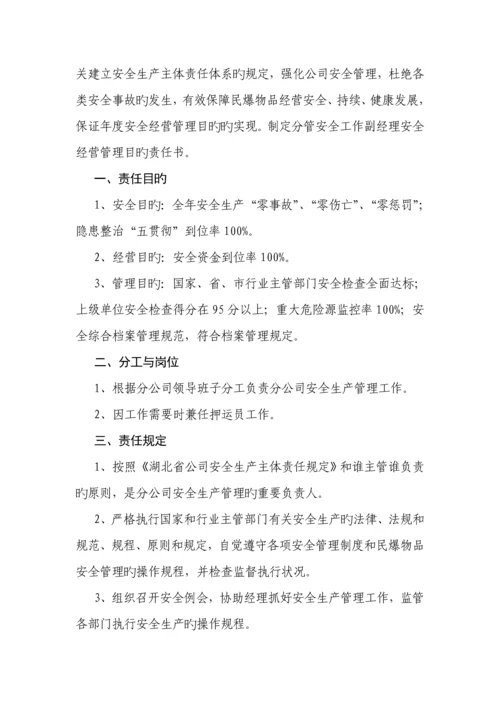 分管安全工作副经理安全经营管理目标责任分析报告书.docx