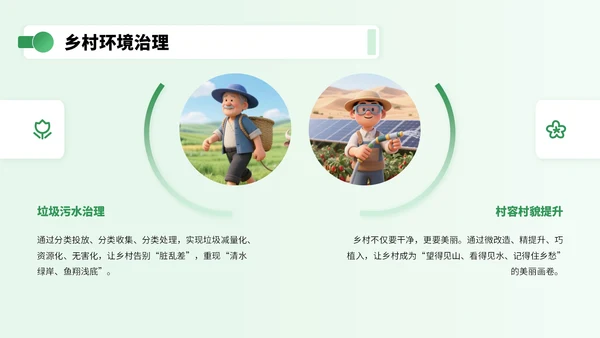 绿色3D立体风乡村振兴宣传PPT