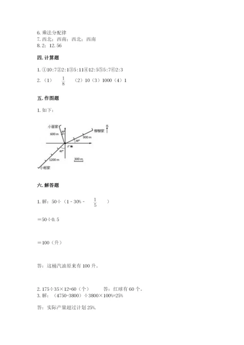 人教版六年级上册数学期末测试卷精品【名师推荐】.docx