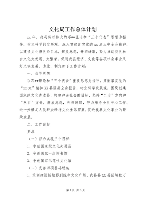 文化局工作总体计划 (3).docx