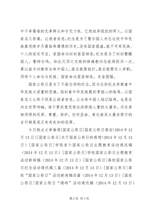 关于国家公祭日的心得体会.docx