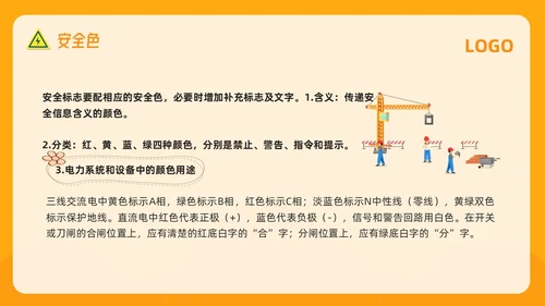橙色插画电气安全知识培训PPT模板宣传PPT动态PPT安全教育