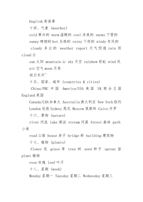 小升初英语单词分类汇总.docx