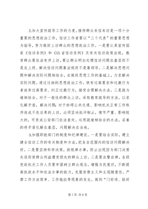 信访调研文章当前信访工作难点问题思考_1.docx