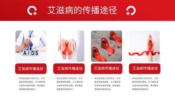 HIV艾滋病预防宣传主题教育PPT模板