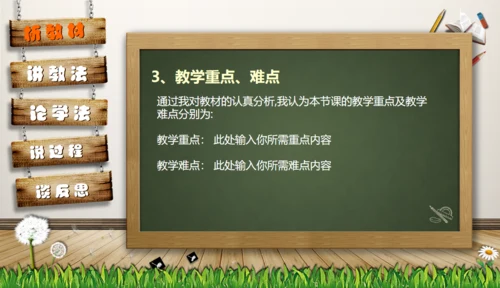 教师说课黑板卡通风格教育教学通用PPT模板