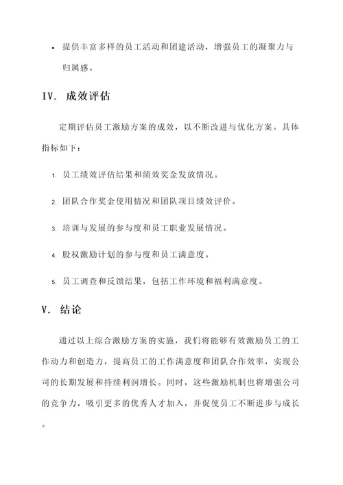 新成立公司激励员工方案