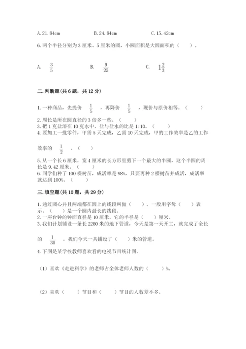 2022人教版六年级上册数学期末测试卷答案下载.docx