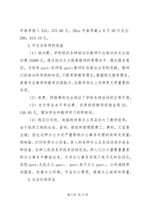 学校专项资金自查报告.docx
