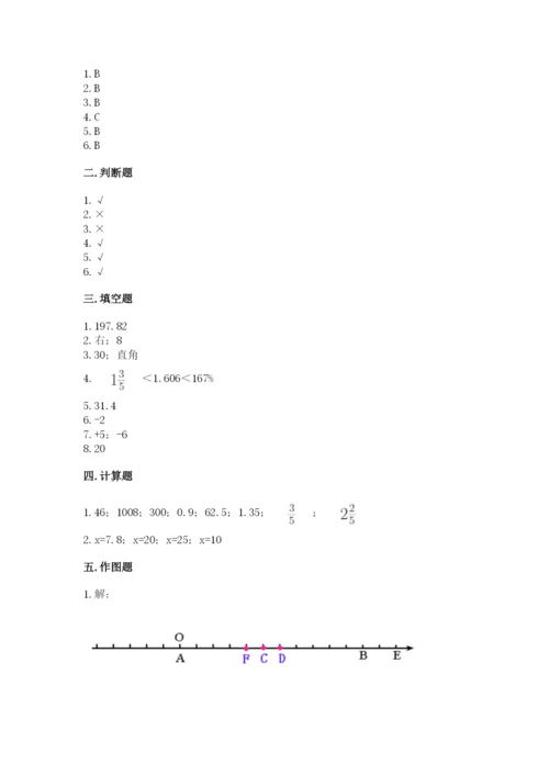 人教版六年级下册数学期末测试卷含答案【最新】.docx