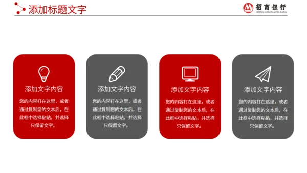 招商银行工作报告通用PPT模板