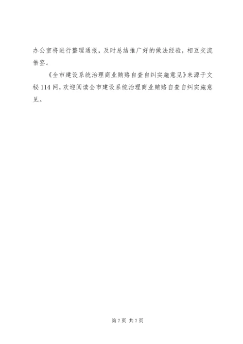 全市建设系统治理商业贿赂自查自纠实施意见 (3).docx