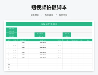 短视频拍摄脚本
