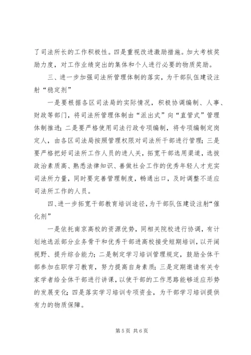 司法行政干部队伍建设调研报告.docx