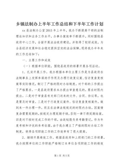 乡镇法制办上半年工作总结和下半年工作计划.docx