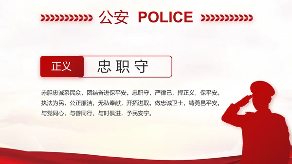 红色大气最美警察评选活动动态PPT模板
