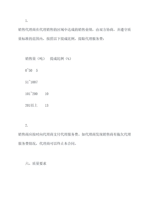 独家代理销售玉米合作协议