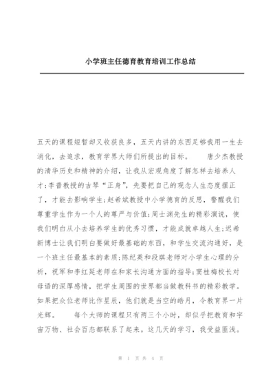 小学班主任德育教育培训工作总结.docx