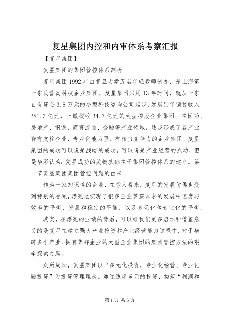 复星集团内控和内审体系考察汇报 (2).docx