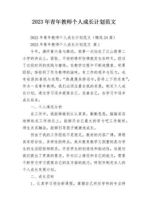 2023年青年教师个人成长计划范文.docx