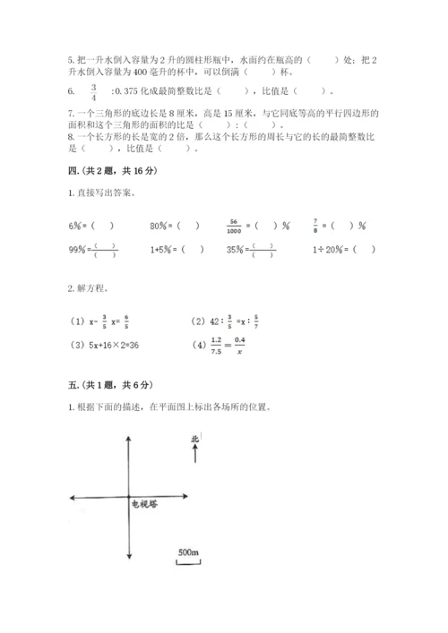 小学六年级下册数学摸底考试题【能力提升】.docx