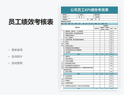 员工绩效考核表