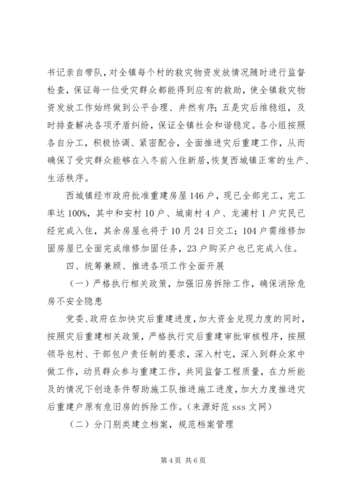 乡镇灾后重建工作总结.docx