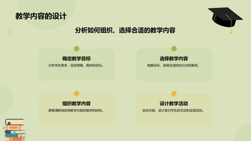 黄色插画风教师说课教学设计公开课PPT模板