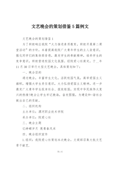 文艺晚会的策划借鉴5篇例文.docx