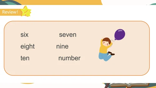 卡通字母一年级英语《Numbers》课件PPT模板