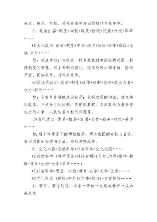 初中历史万能解题公式及答题模板.docx