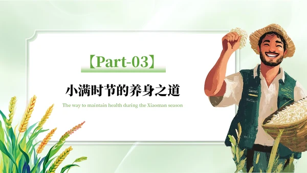 绿色清新风二十四节气之小满PPT模板